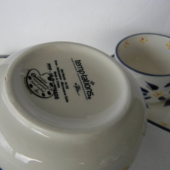 NEW  Temp-tations Old World Set of 2 Soup and Sandwich BLUE (4 PC SET) - Picture 2 of 4